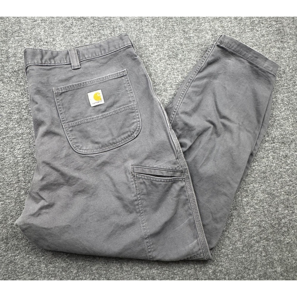 Carhartt BN2291-M Men's 42x30 Rugged Flex Relaxed Fit Canvas Work Pants Gray